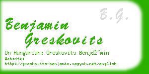 benjamin greskovits business card